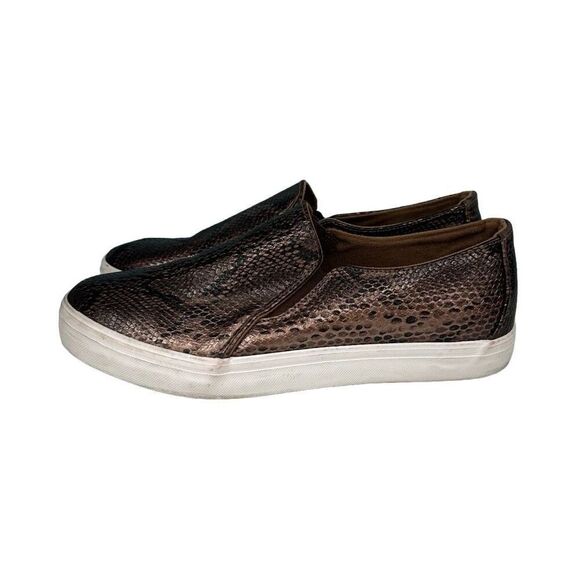Restricted Slip-on Sneakers Women's Size 9 Black Brown Textured Snakeskin Print - Picture 6 of 10
